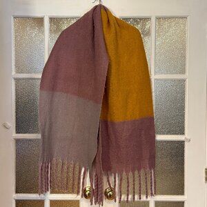 Vero Moda Blanket Scarf - lavender, grey, & mustard